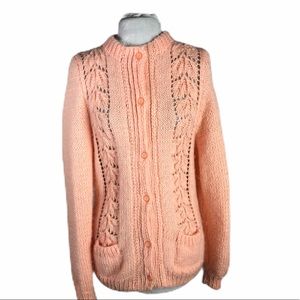 Vintage Fuzzy handmade cardigan Peach